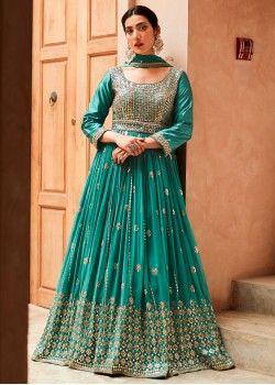 Green Silk Designer Gown